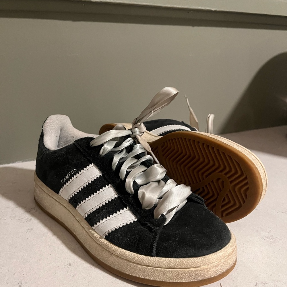 Adidas Campus 00 Black Suede with White Accents